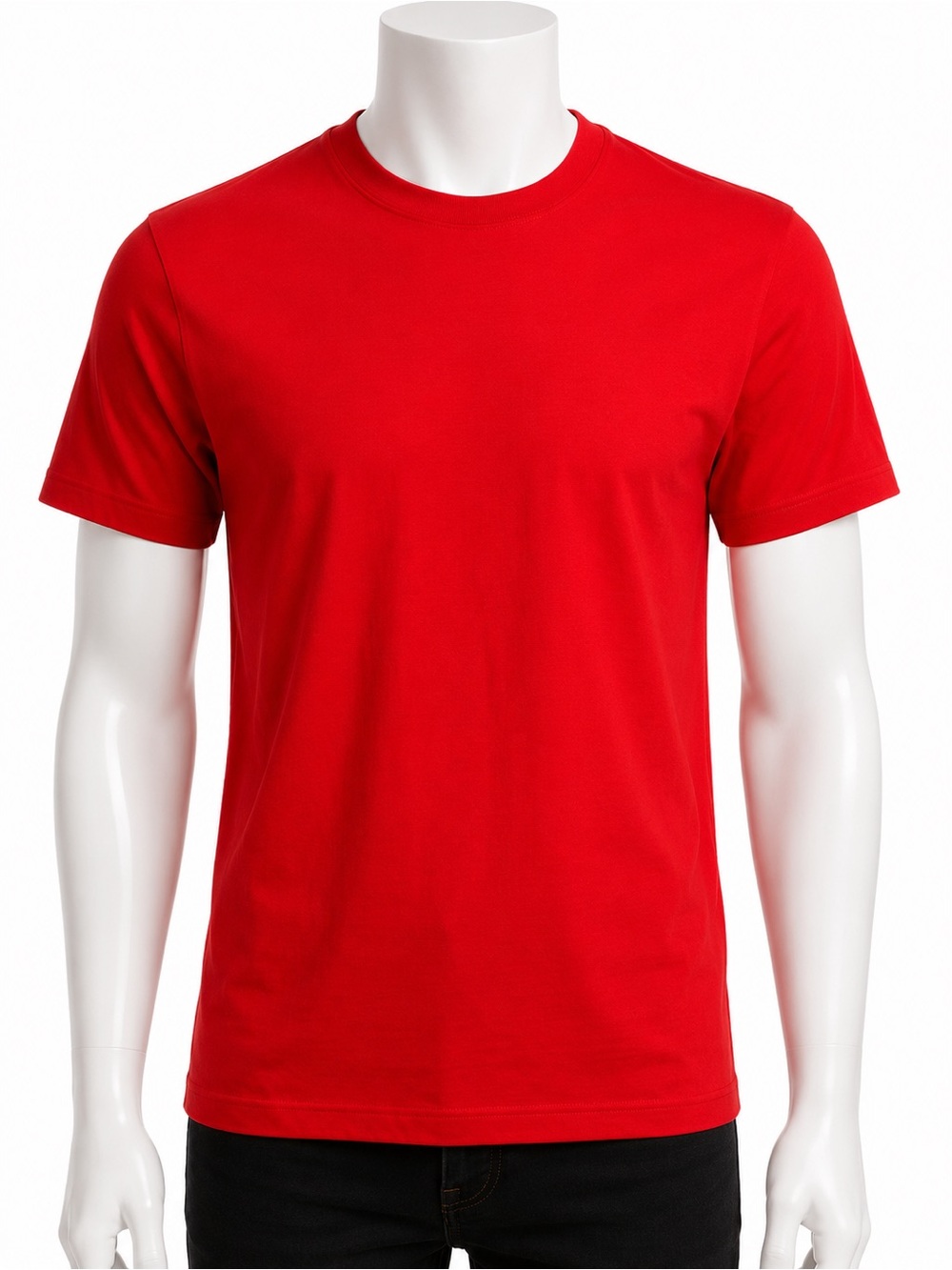 LCKR Men’s Red Basic Cotton T-Shirt Size M Short Sleeve Casual Streetwear Tee